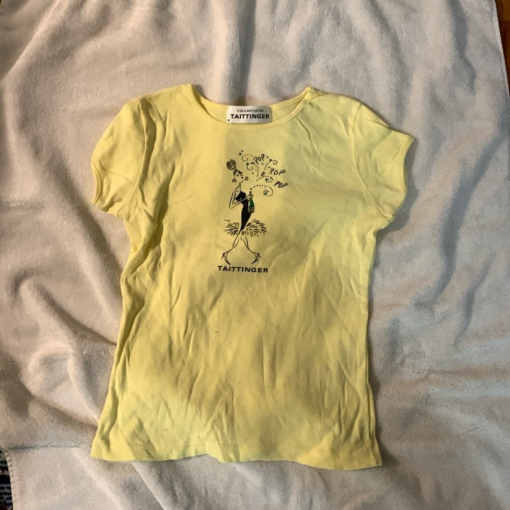 Yellow Taittinger Y2K baby doll tee shirt
